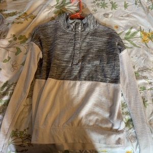 White and grey half button up jacket